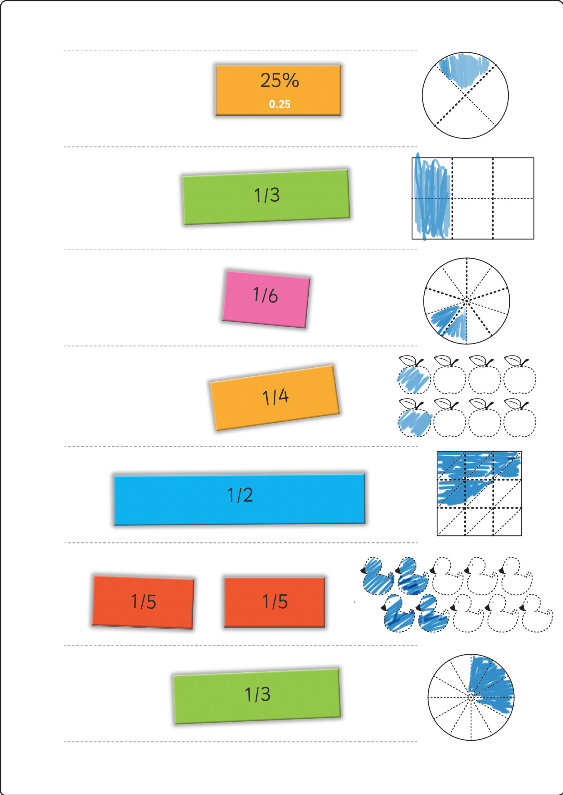 Fractions board activity